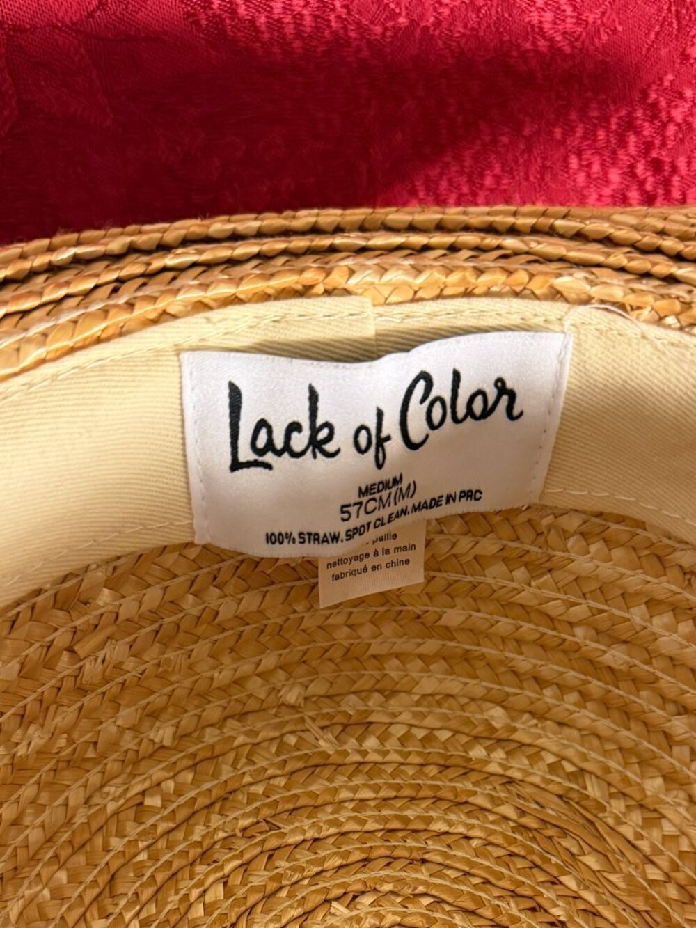Women's Lack of Color Tan Spencer Straw Boater Hat w/Black Ribbon Size Med - Picture 5 of 9